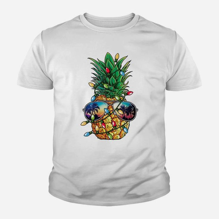 Pineapple Christmas Tree Lights Xmas Men Gifts Sunglasses Sweatshirt Youth T-shirt