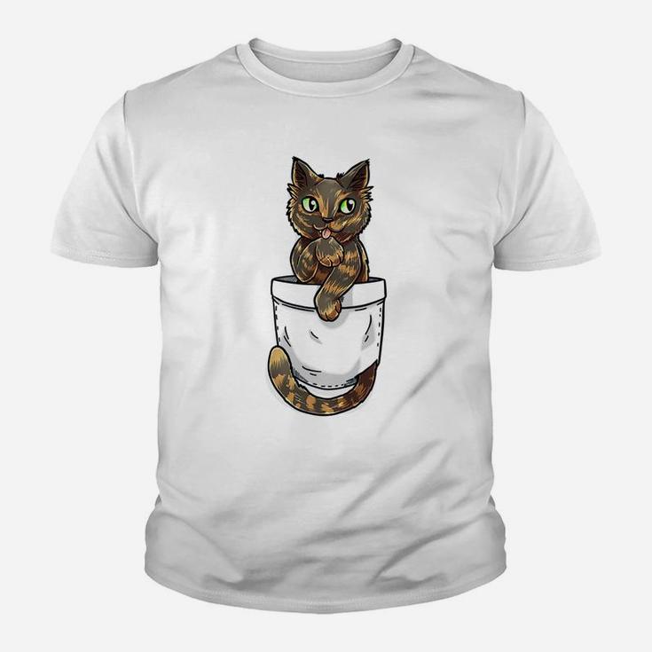 Pocket Tortoiseshell Tortie Cat Youth T-shirt
