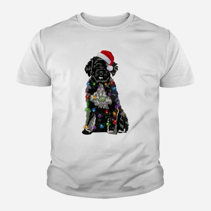 Portuguese Water Dog Christmas Lights Xmas Dog Lover Youth T-shirt