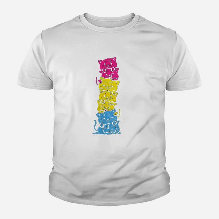 Pride Cat Stack Cute Pan Flag Youth T-shirt