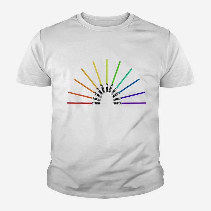 Pride Rainbow Lightsabers Youth T-shirt