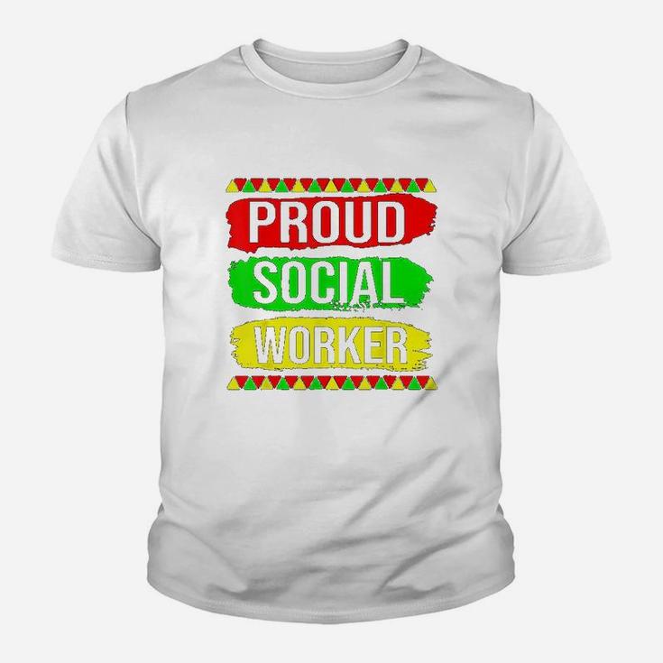 Proud Social Worker Black History Month Pride African Gifts Youth T-shirt