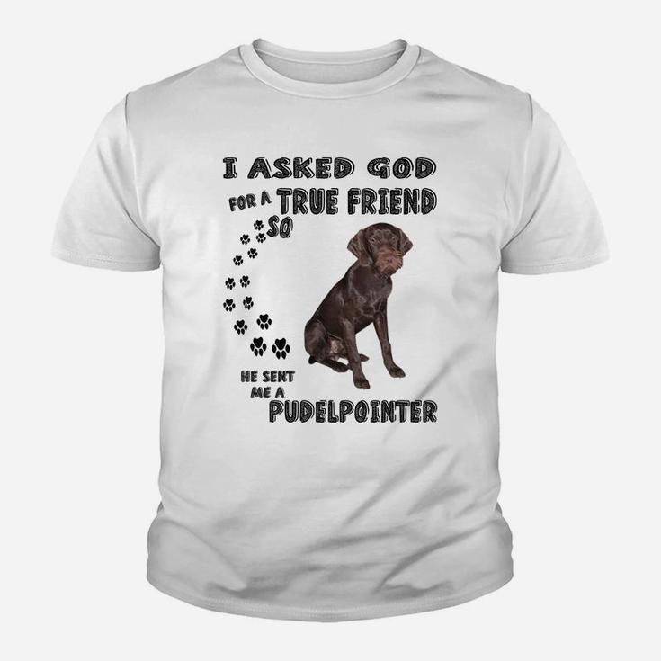 Pudelpointer Saying Mom Dad Costume, Pointing Hunting Dog Youth T-shirt