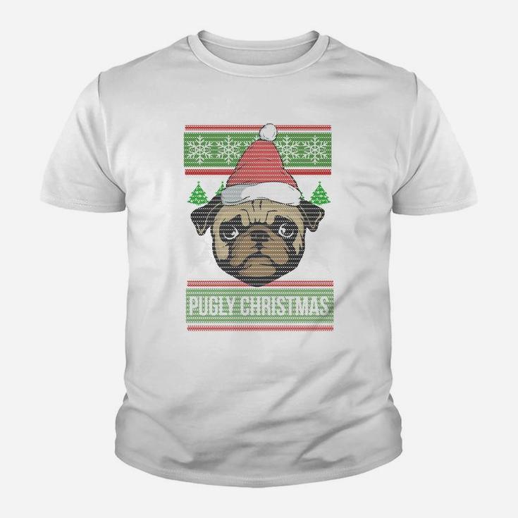 Pugly Christmas Ugly Sweater Sweatshirt Pug Dog Xmas Gift Youth T-shirt