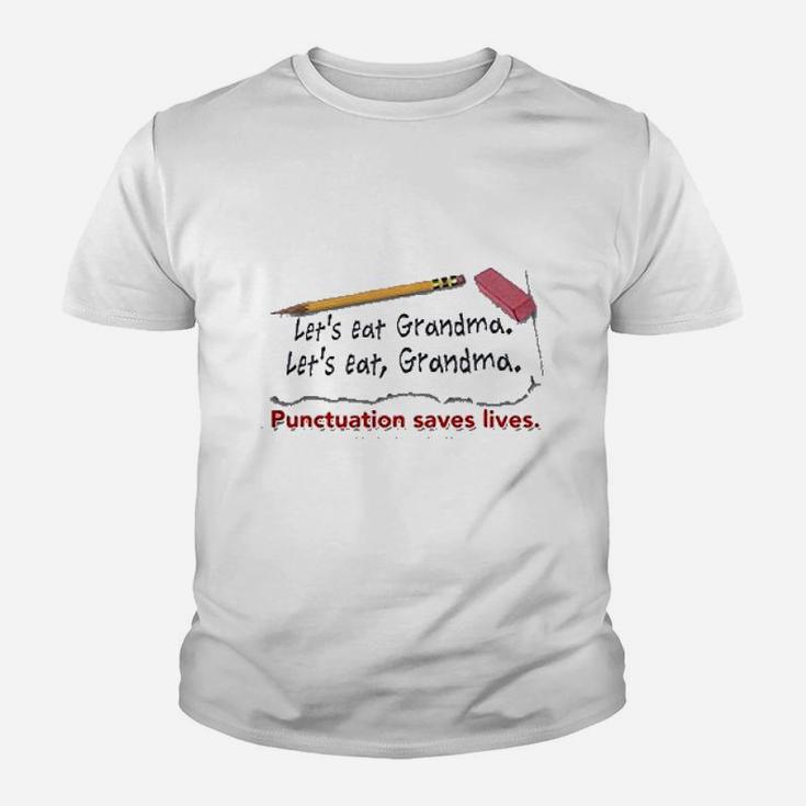 Punctuation Saves Lives Light Youth T-shirt