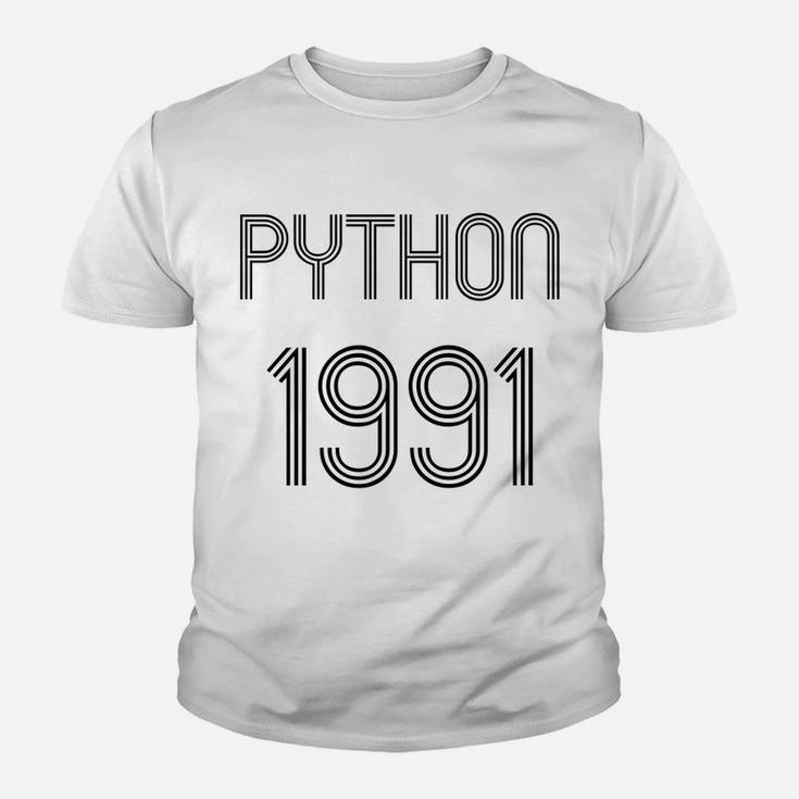 Python Programmer Design 1St Release 1991 Black Retro Text Youth T-shirt