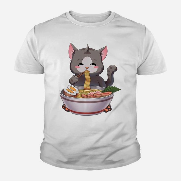 Ramen Cat Japanese Gift Kawaii Anime Youth T-shirt