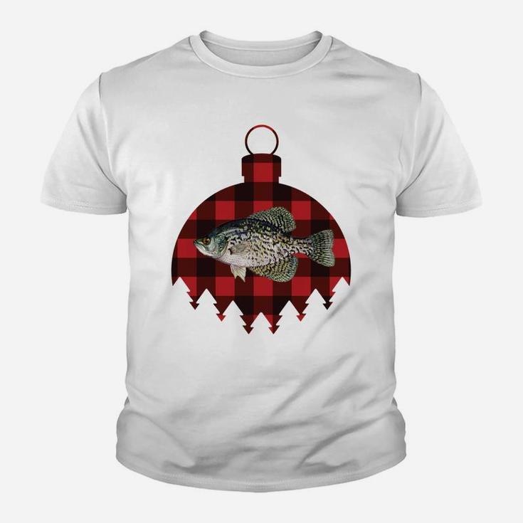Retro Plaid I'm Dreaming Of A Crappie Christmas Fish Design Sweatshirt Youth T-shirt