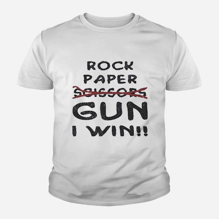 Rock Paper Scissors I Win  Support Youth T-shirt