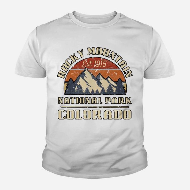 Rocky Mountain National Park Colorado Mountain Hiking Retro Youth T-shirt