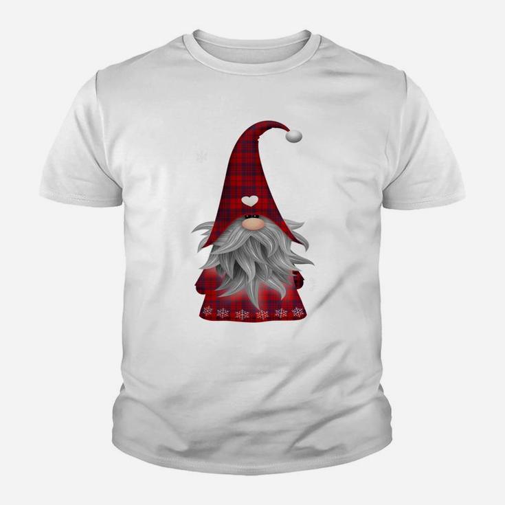 Santa Claus Garden Gnome Merry Christmas Plaid T Shirt Youth T-shirt