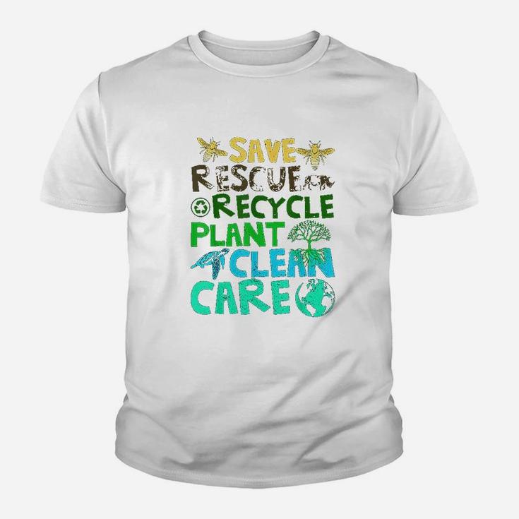 Save Bees Rescue Animals Recycle Plastict Earth Day Gifts Youth T-shirt