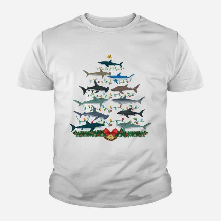 Shark Christmas Tree Ornament, Funny Shark Lovers Xmas Gifts Sweatshirt Youth T-shirt