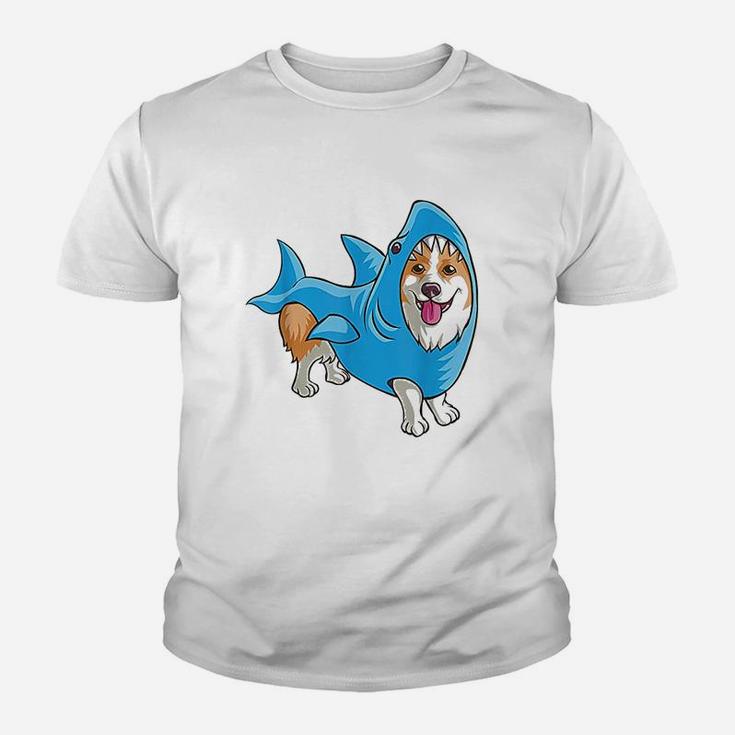 Shark Corgi Funny Dog Suit Puppy Great White Gift Youth T-shirt