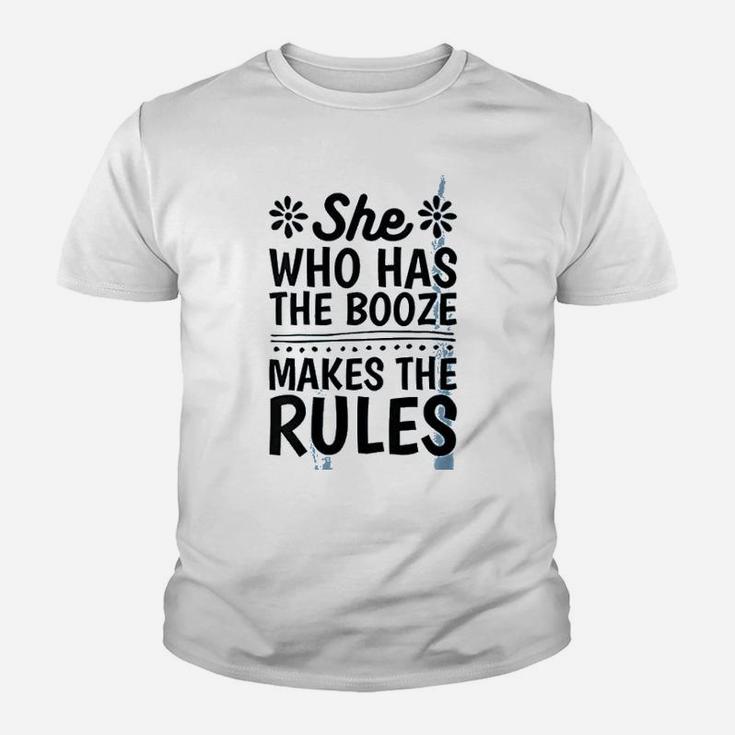 She Who Has The Booze Makes The Rules Youth T-shirt