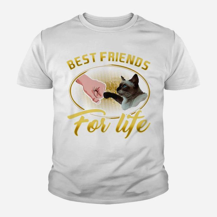 Siamese Cat Best Friends For Life Gift Friends Funny Design Youth T-shirt