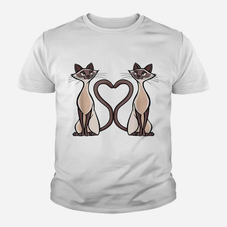 Siamese Cat Heart Design Cat Lovers, Ladies And Gentlemen Youth T-shirt