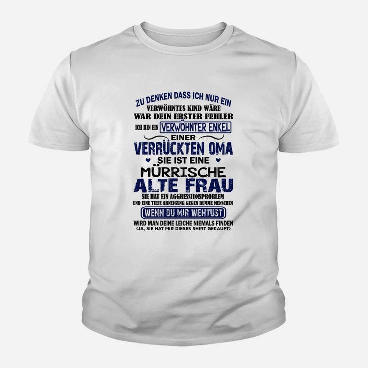 Sie Ist Eine Murrische Alte Frau Kinder T-Shirt