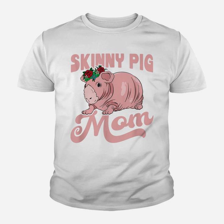 Skinny Pig With Flower For A Guinea Pig Lover Mom Youth T-shirt