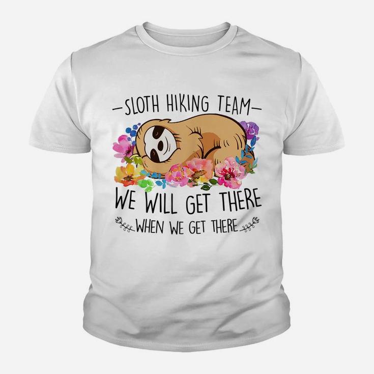 Sloth Hiking Team Tshirt Gift Mothers Day Funny Flower Women Youth T-shirt
