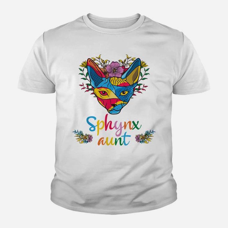 Sphynx Aunt Flower Hairless Cat Lovers Youth T-shirt