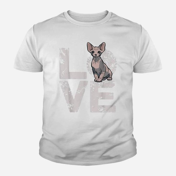Sphynx Cat Hairless Cat Lovers Owner Valentines Day Gift Youth T-shirt