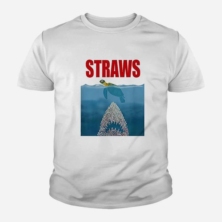 Straws Save Sea Turtles Save Earth Day Youth T-shirt