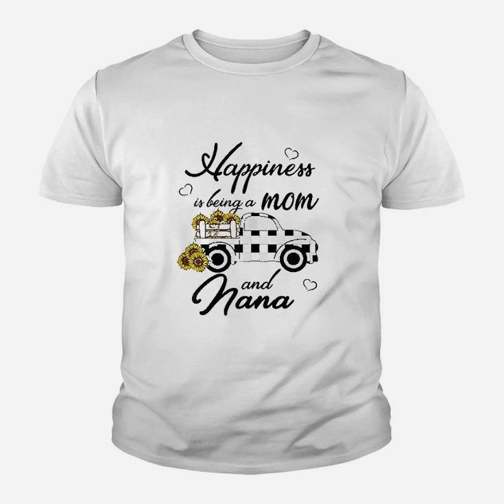 Sunflower Grandma Happiness Is Being A Mom And Nana Youth T-shirt