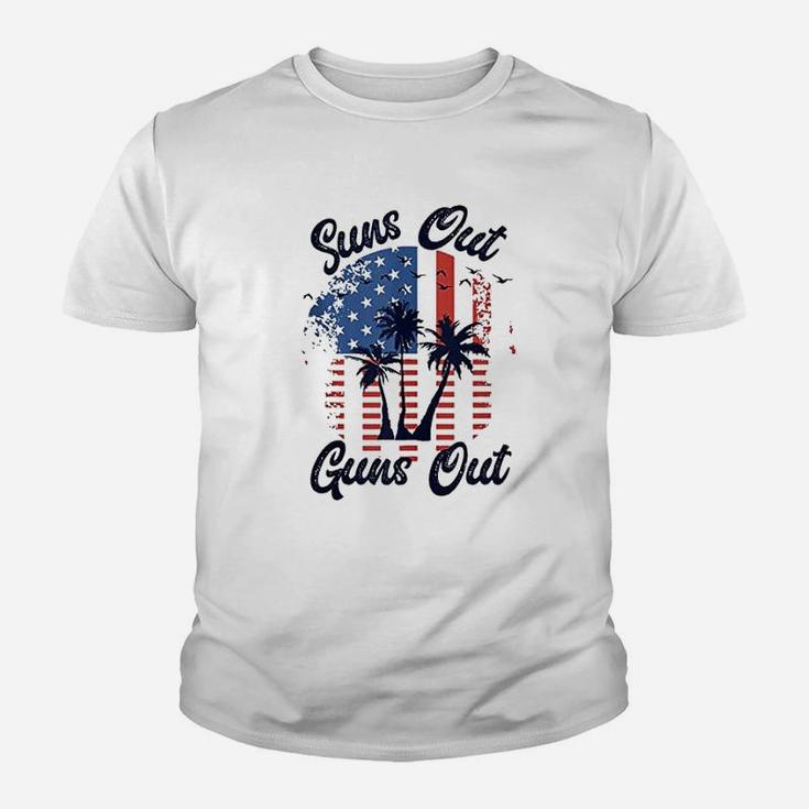 Suns Out Gns Out  Men Women 4Th Of July Usa Flag Youth T-shirt