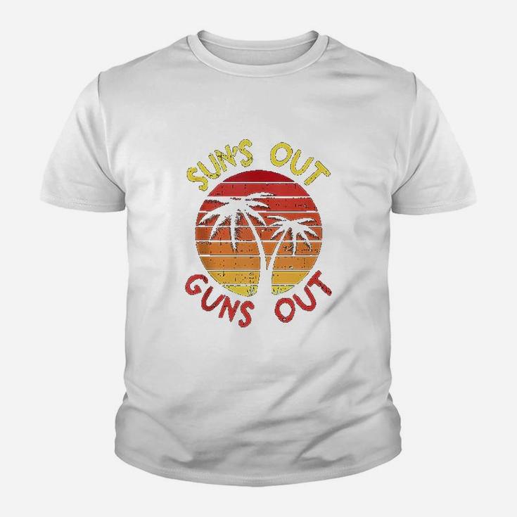 Suns Out Palm Beach Retro 80S Summer Vacation Muscle Youth T-shirt
