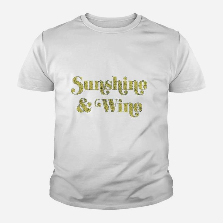 Sunshine And Wine Funny Summertime Drinking Vino Graphic Youth T-shirt