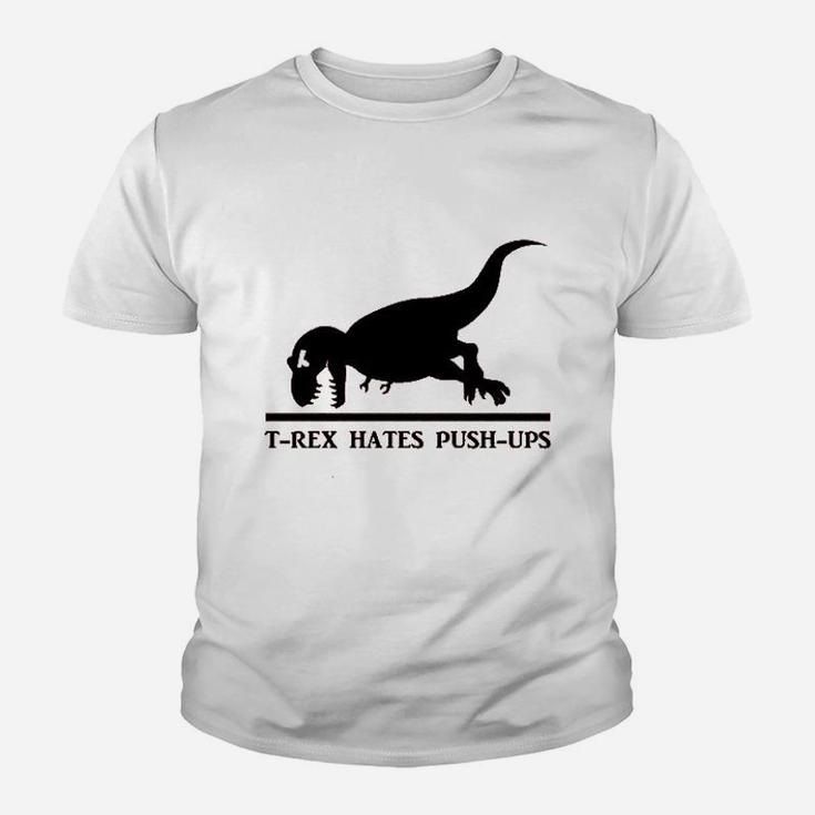 T Rex Hates Pushups Funny Dinosaur Youth T-shirt