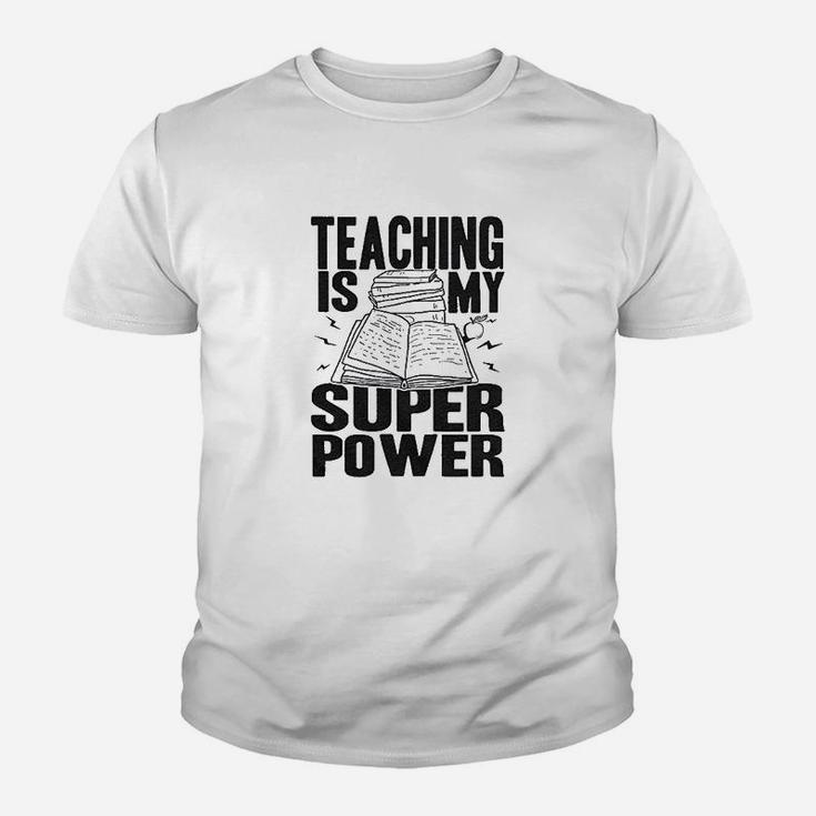 Teaching Is My Superpower Funny Teacher Superhero Nerd Youth T-shirt