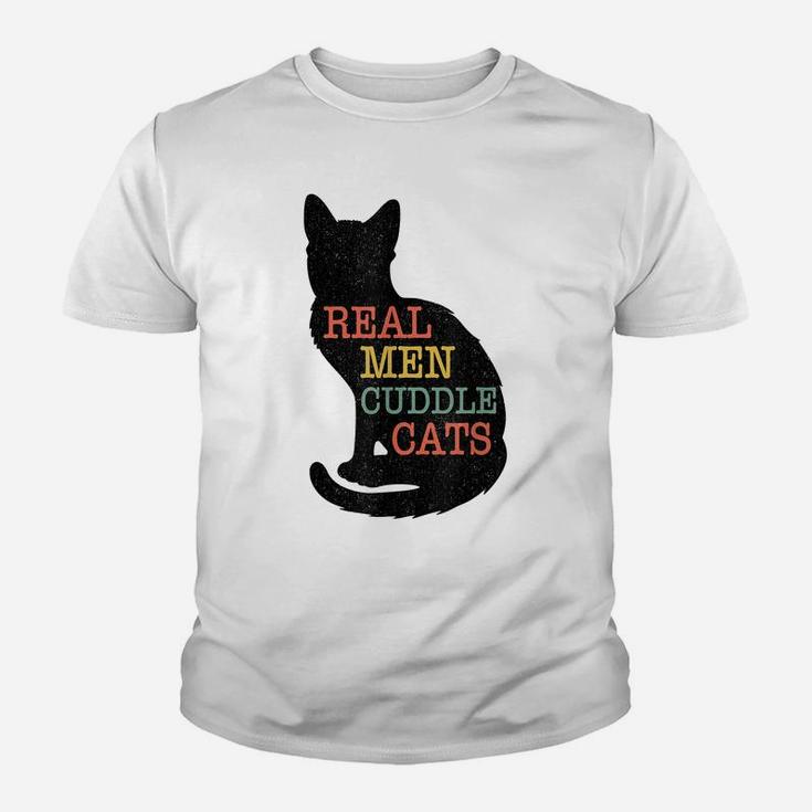 Tg Real Man Cuddle Cat Shirt Cat Owners Lovers Tee Youth T-shirt