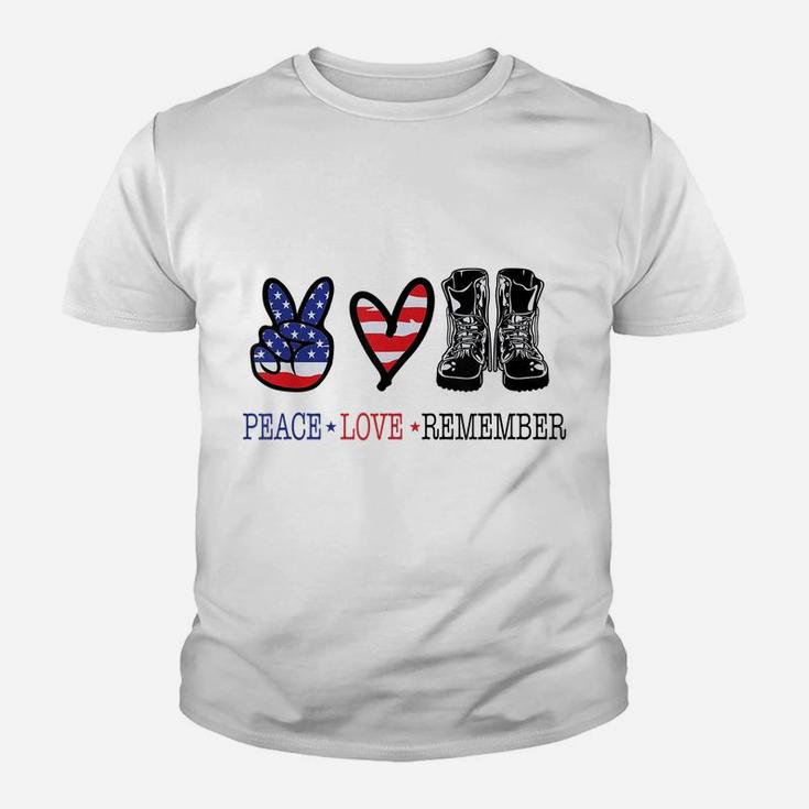 Thank You Veterans Day American Flag Heart Military Army Youth T-shirt