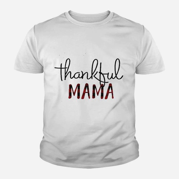 Thankful Mama Mom Letter Print Women Thanksgiving Youth T-shirt
