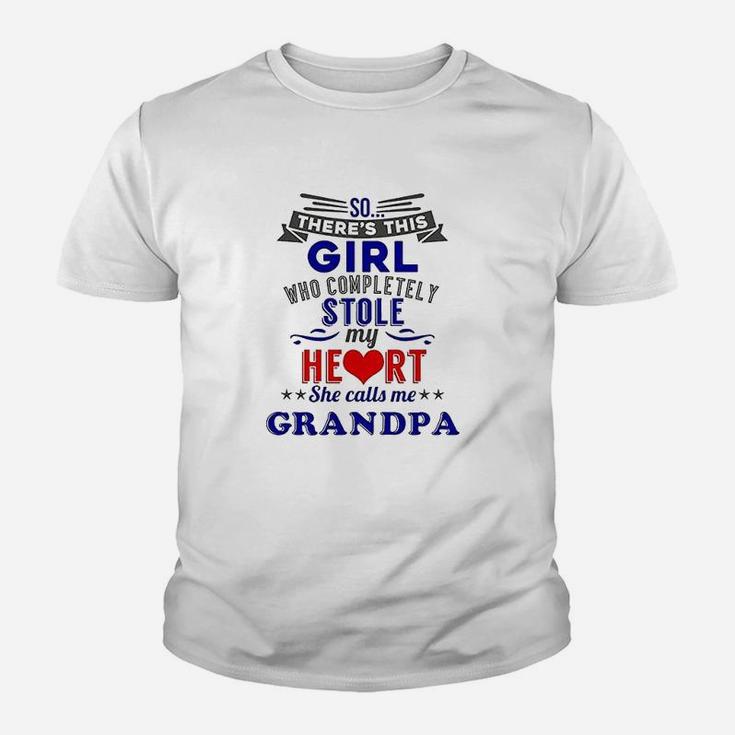 Theres This Girl Who Completely Stole My Heart Grandpa Youth T-shirt
