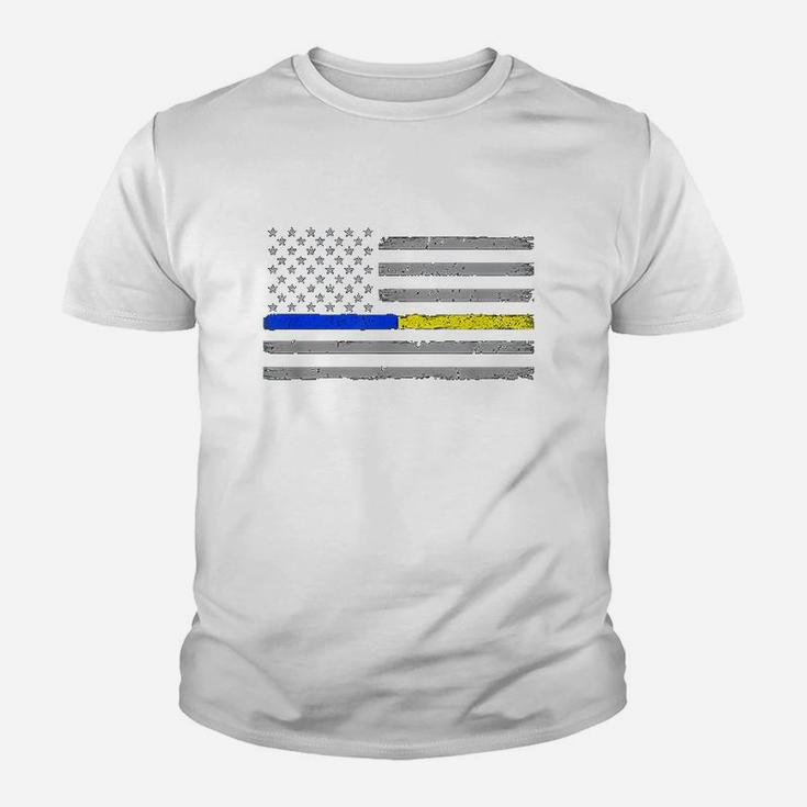 Thin Blue Gold Line 911 Police Youth T-shirt
