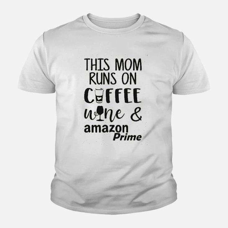 This Mom Runs On Coffee Youth T-shirt