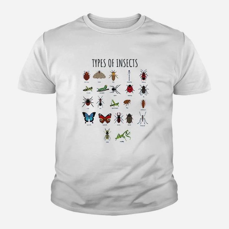 Types Of Insects Bug Identification Science Youth T-shirt