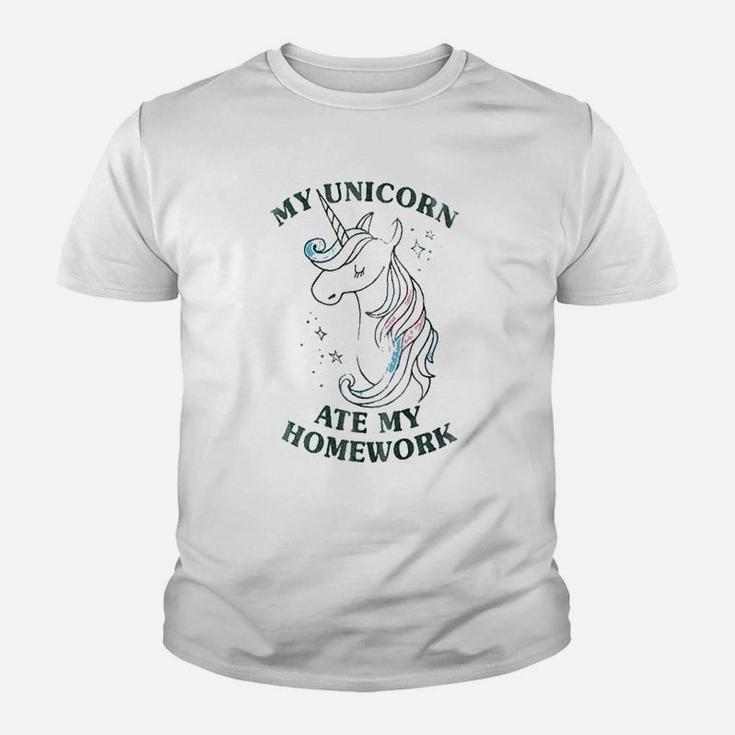Unicorn Ate My Homework Youth T-shirt