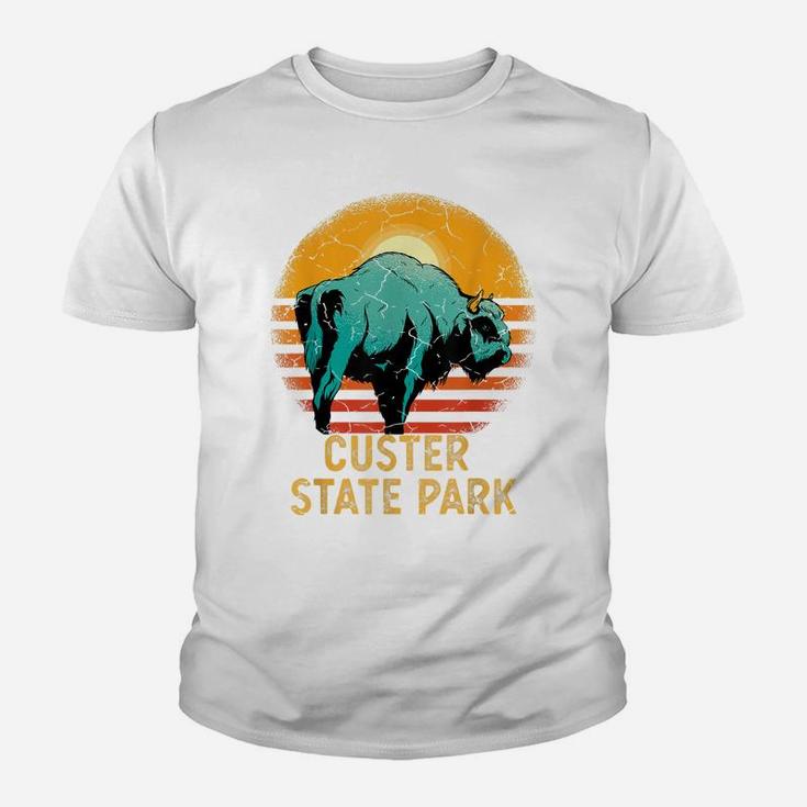 Vintage Bison Custer State Park Retro Sunset Gift Idea Youth T-shirt