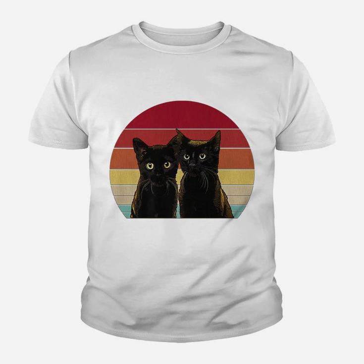 Vintage Black Cats Kitten Lover Graphic Retro Womens Mens Youth T-shirt