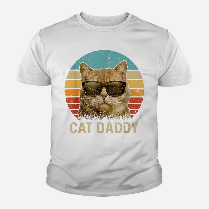 Vintage Cat Daddy Shirt Funny Cat Lover Gift Cat Dad Fathers Youth T-shirt