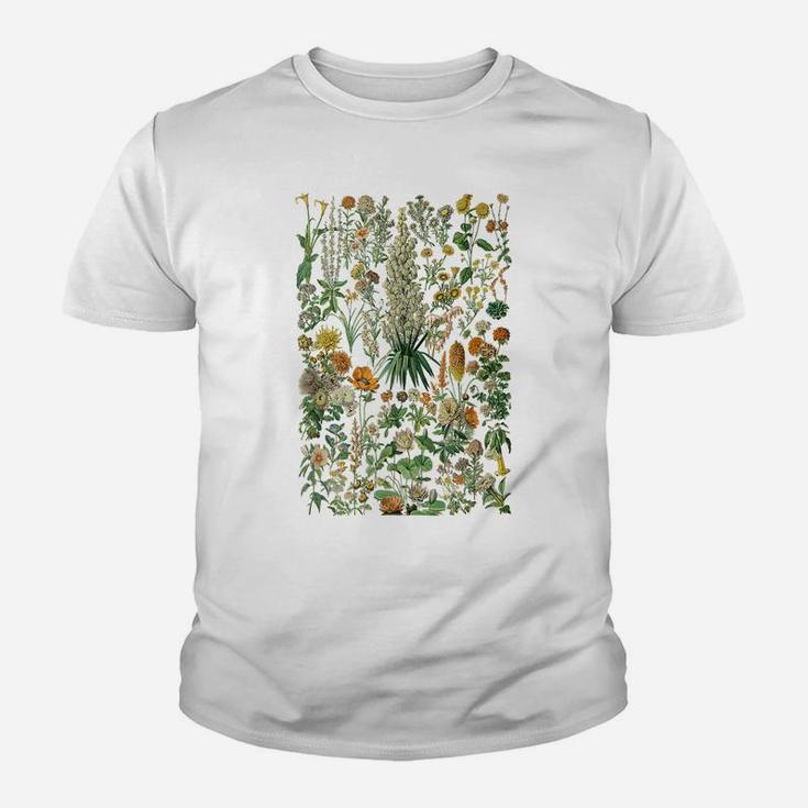 Vintage Inspired Flower Botanical Chart Youth T-shirt