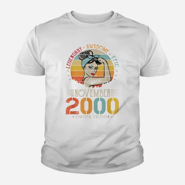 Vintage Legendary Awesome Epic Since November 2000 Birthday Youth T-shirt