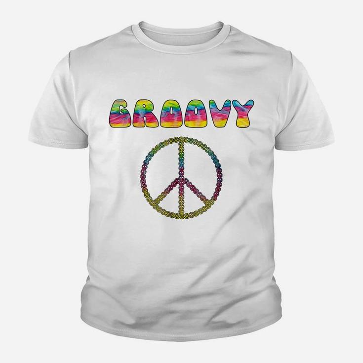 Vintage Retro 1970S Tie Dye Groovy Peace Sign Youth T-shirt