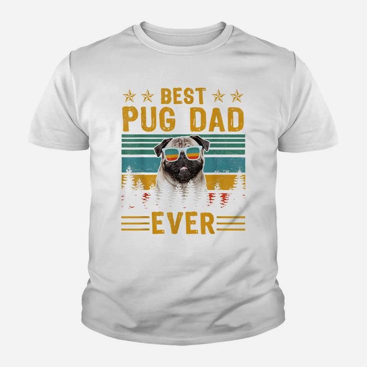 Vintage Retro Best Pug Dad Ever Dog Lover Father's Day Youth T-shirt
