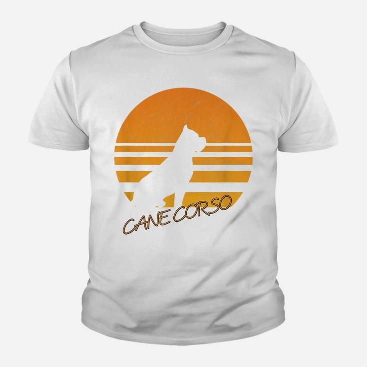 Vintage Retro Cane Corso Silhouette Sun Dog Lover T-Shirt Youth T-shirt