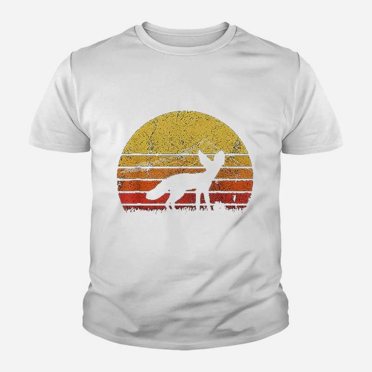 Vintage Retro Fennec Fox Silhouette Sunset Distressed Funny Youth T-shirt